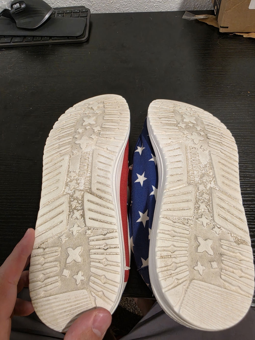 HEY DUDE Wally Patriotic USA Flag Stars Canvas Slip-On Casual Shoes Men's 11 - Picture 5 of 7